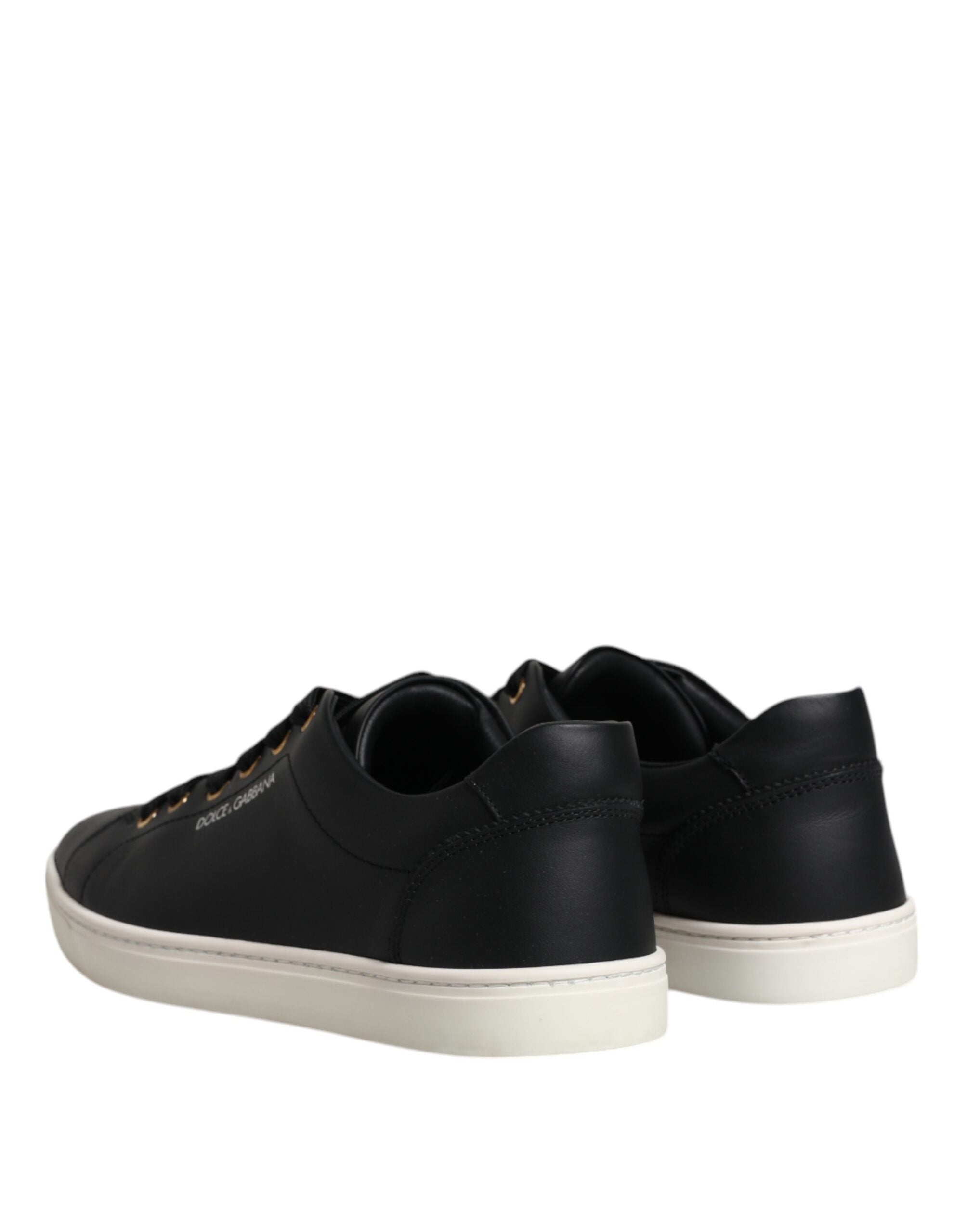 Dolce & Gabbana Black Leather Logo London Sneaker Shoes