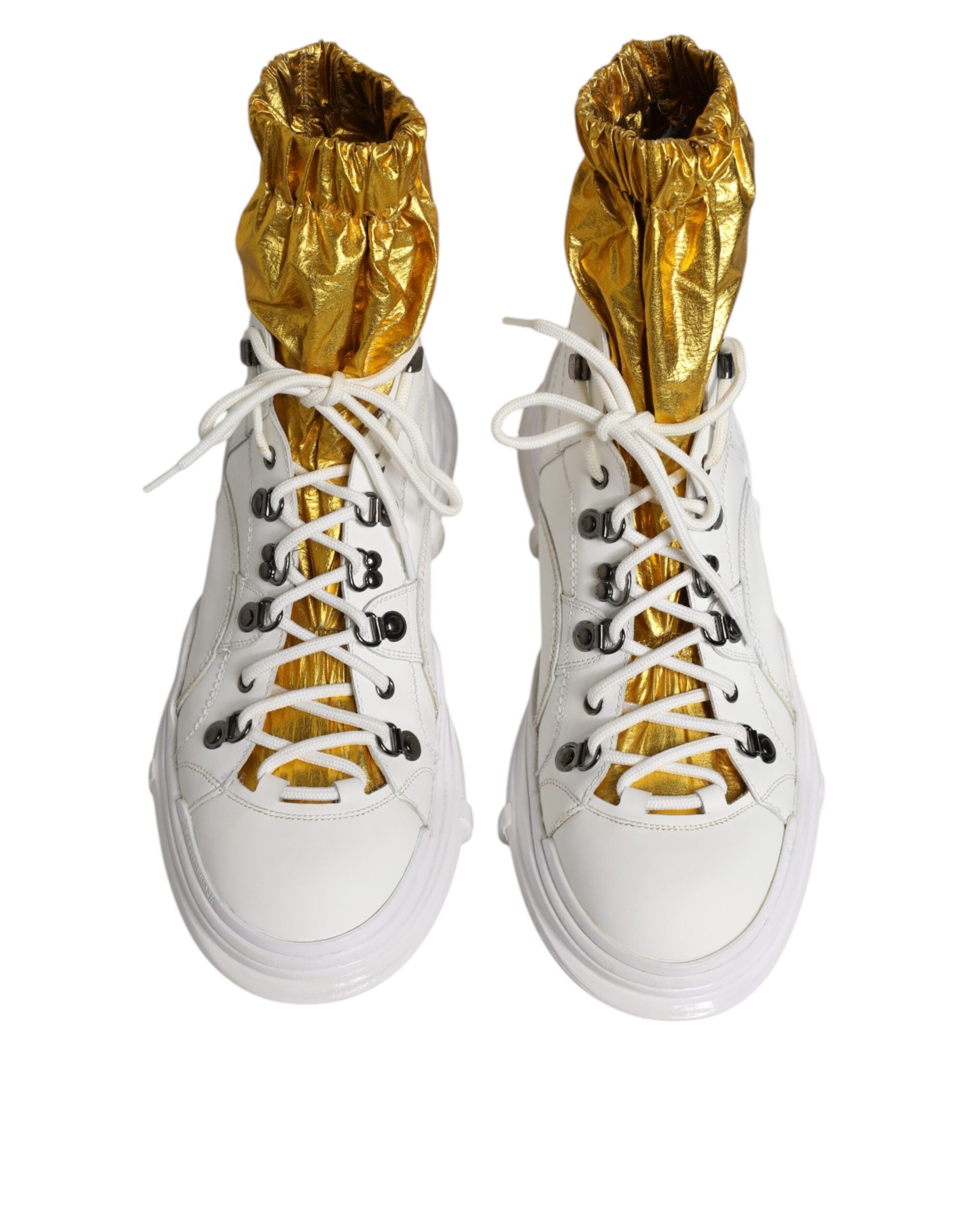 Dolce & Gabbana White Nylon Galileo High Top Sneakers Shoes