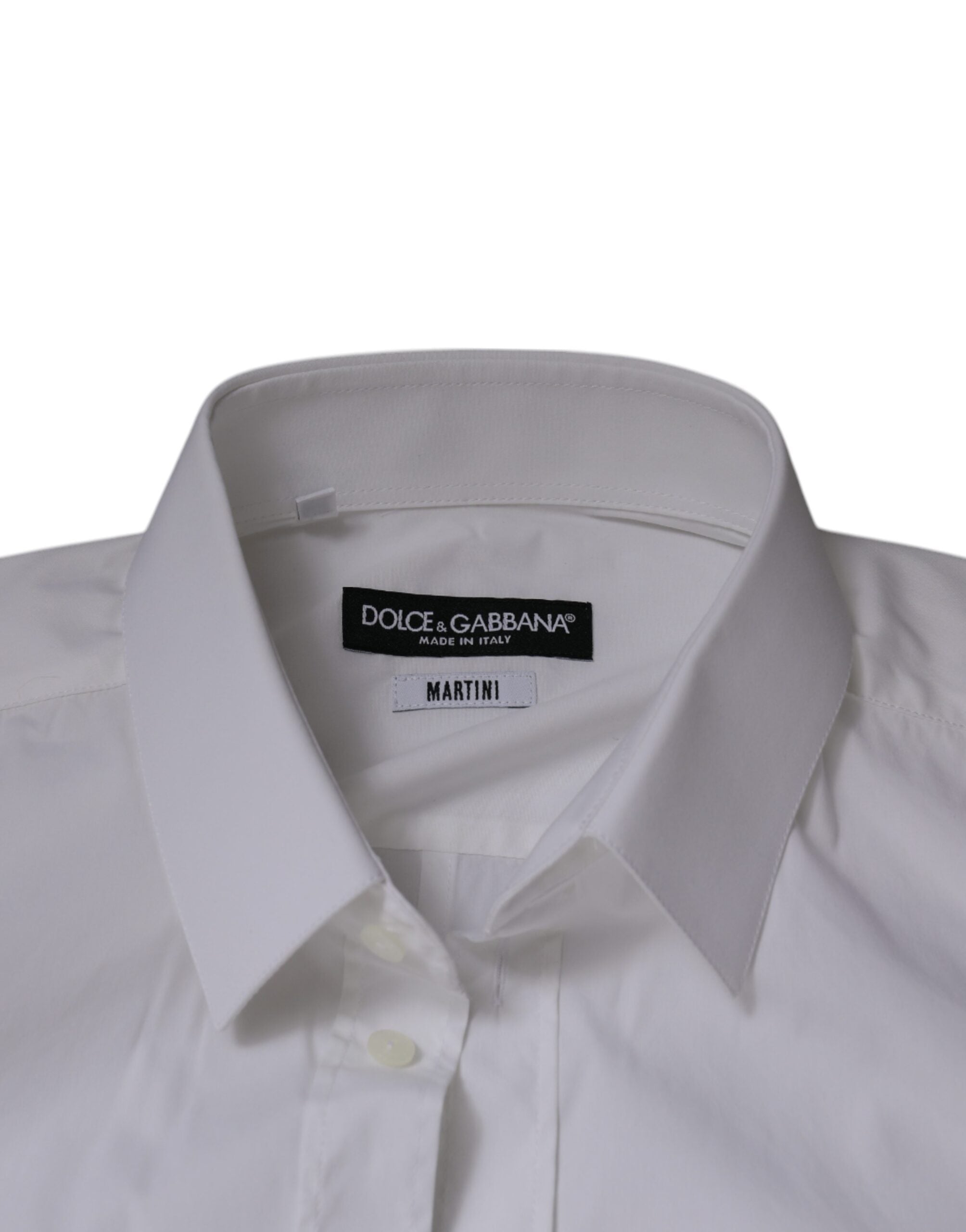 Dolce & Gabbana White Cotton Slim Fit Men MARTINI Dress Shirt