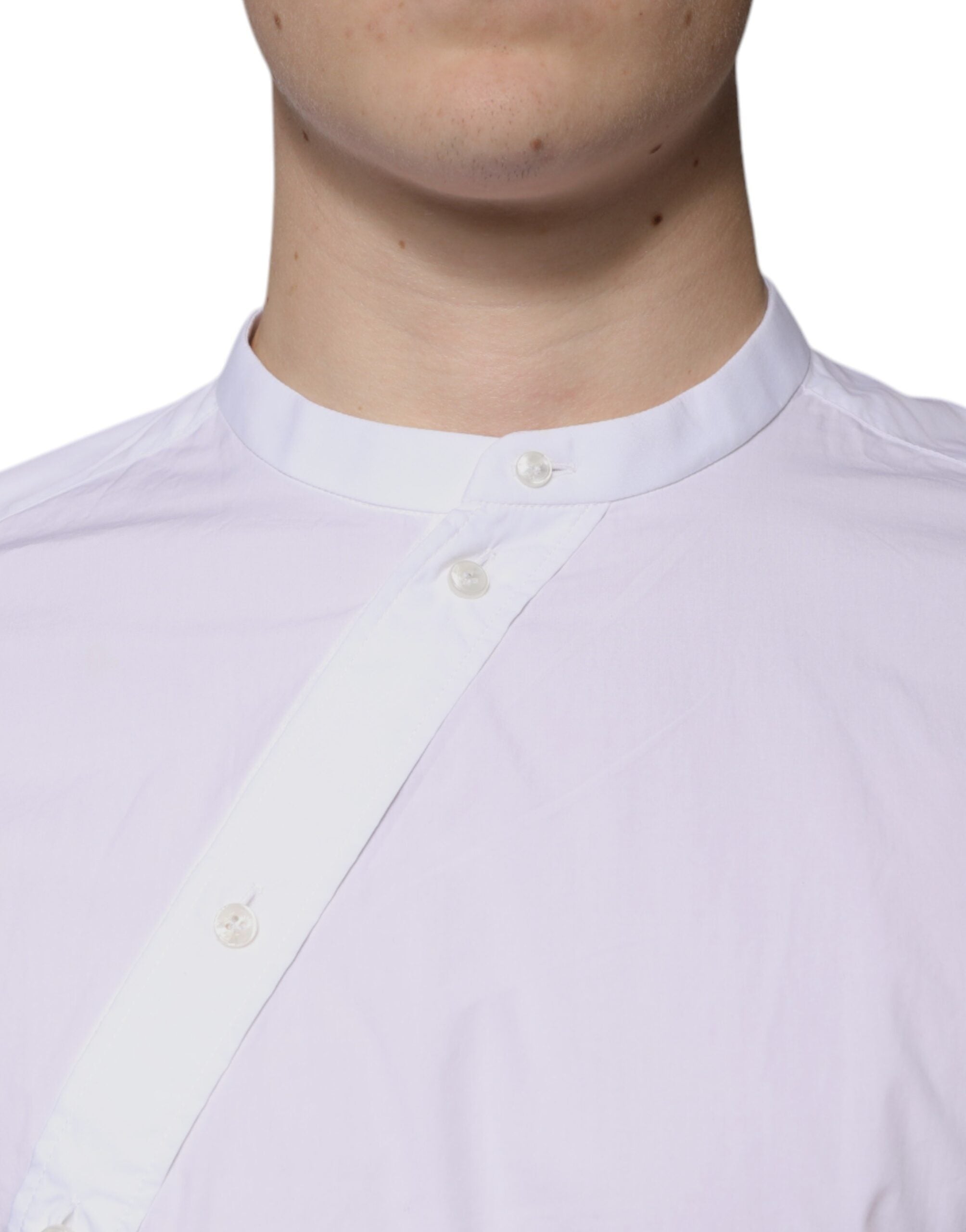 Dolce & Gabbana White Cotton Slim Fit MARTINI Dress Shirt