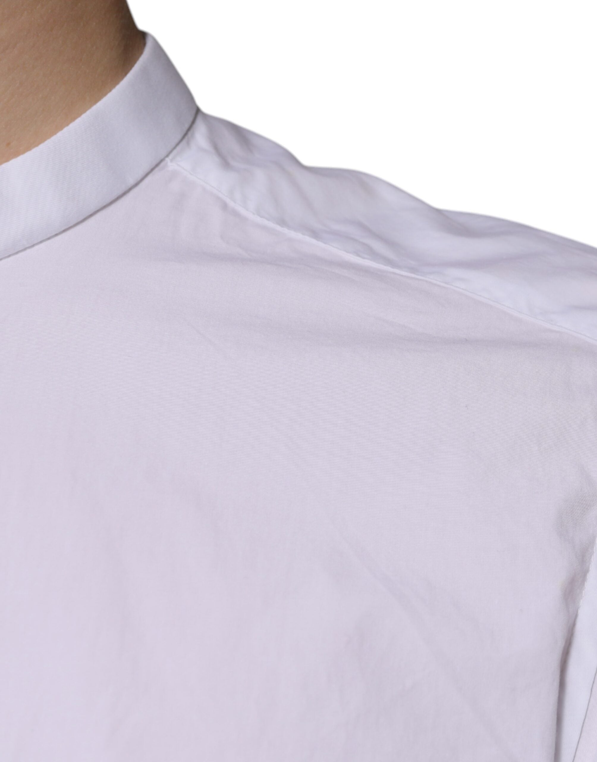 Dolce & Gabbana White Cotton Slim Fit MARTINI Dress Shirt