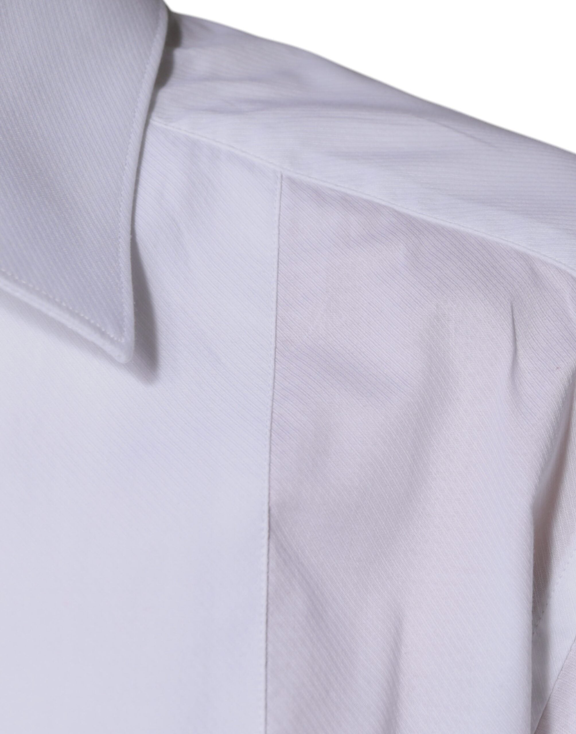 Dolce & Gabbana White Bib Cotton Poplin GOLD Formal Shirt