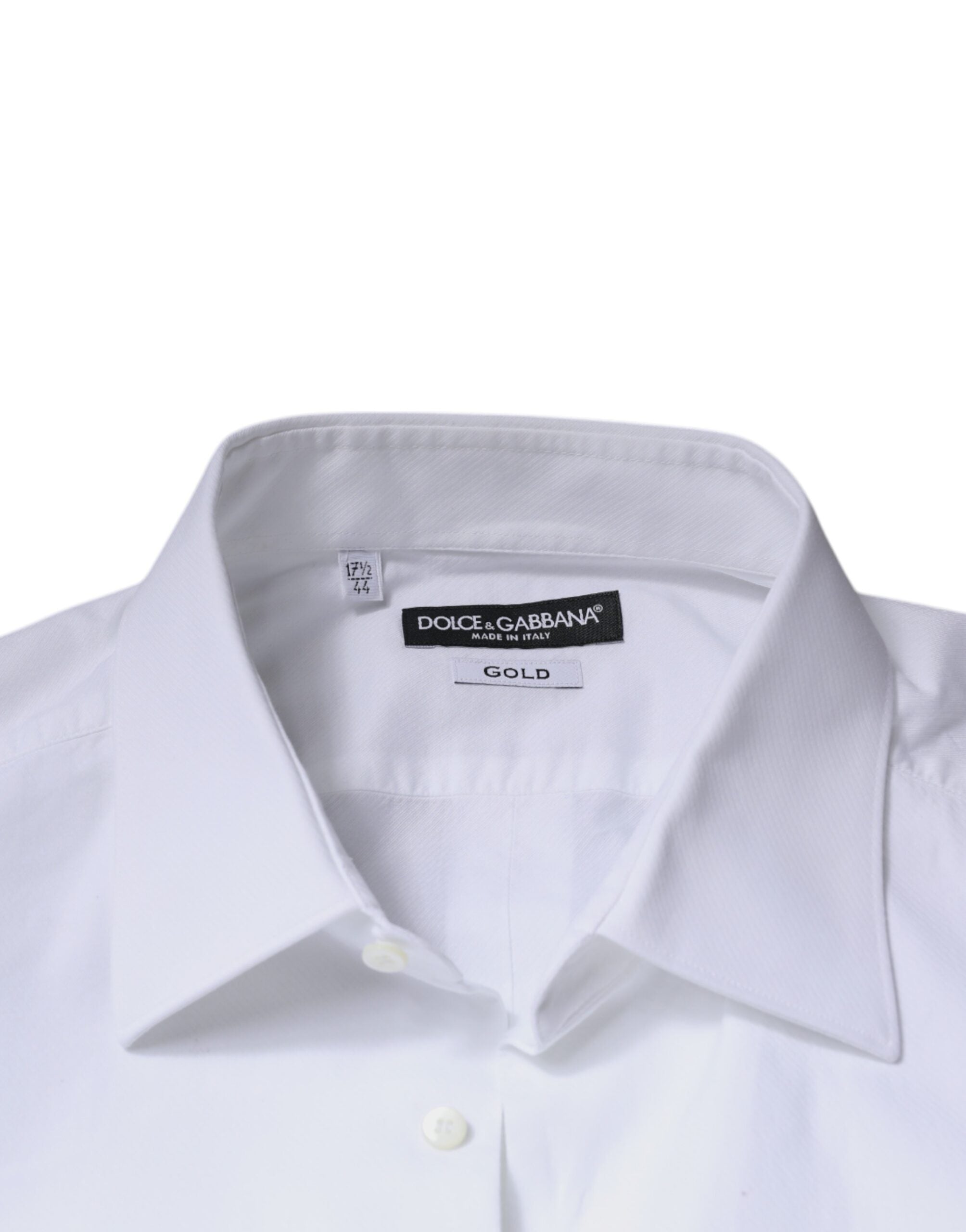 Dolce & Gabbana White Bib Cotton Poplin GOLD Formal Shirt