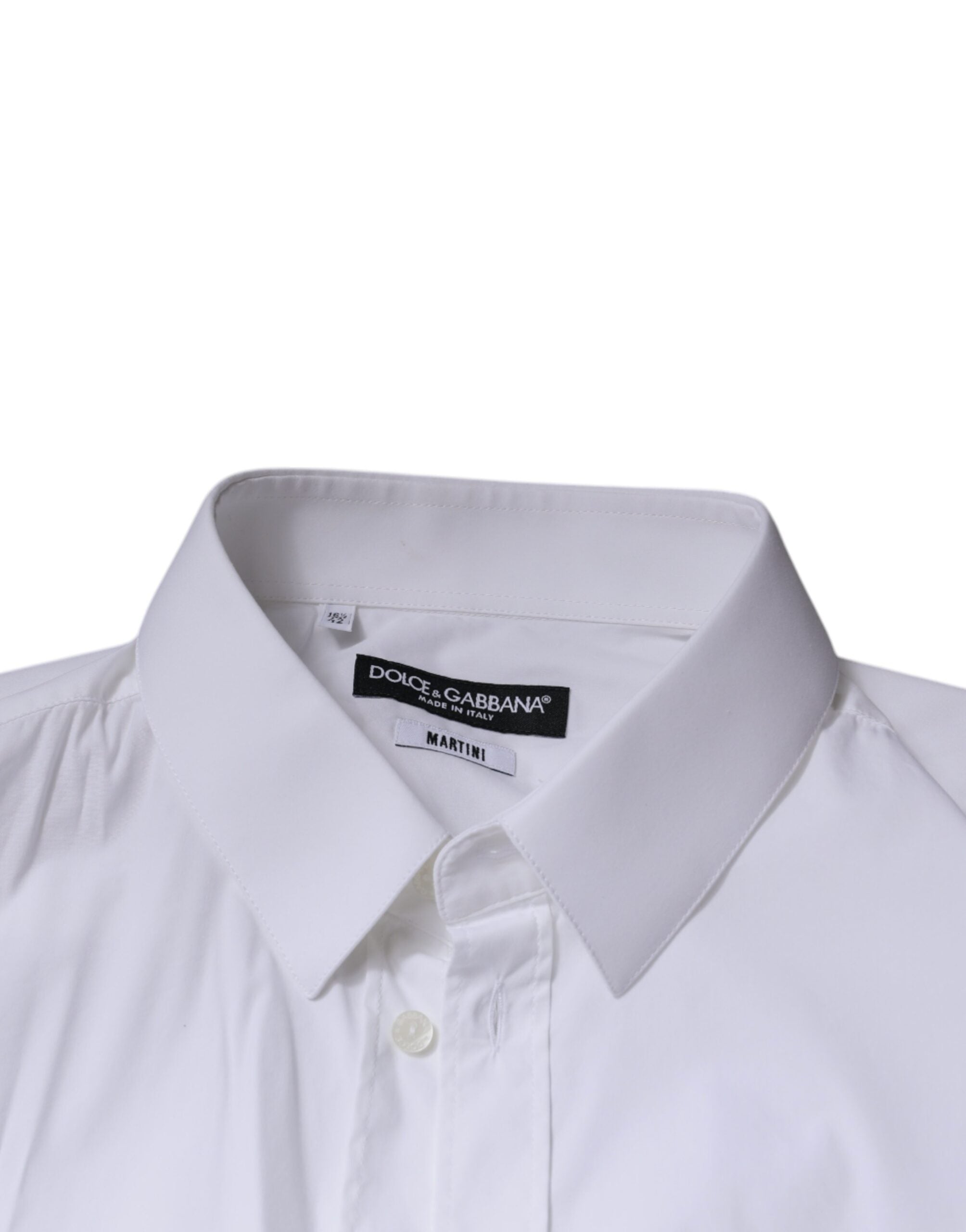 Dolce & Gabbana White Cotton Blend Men MARTINI Dress Shirt