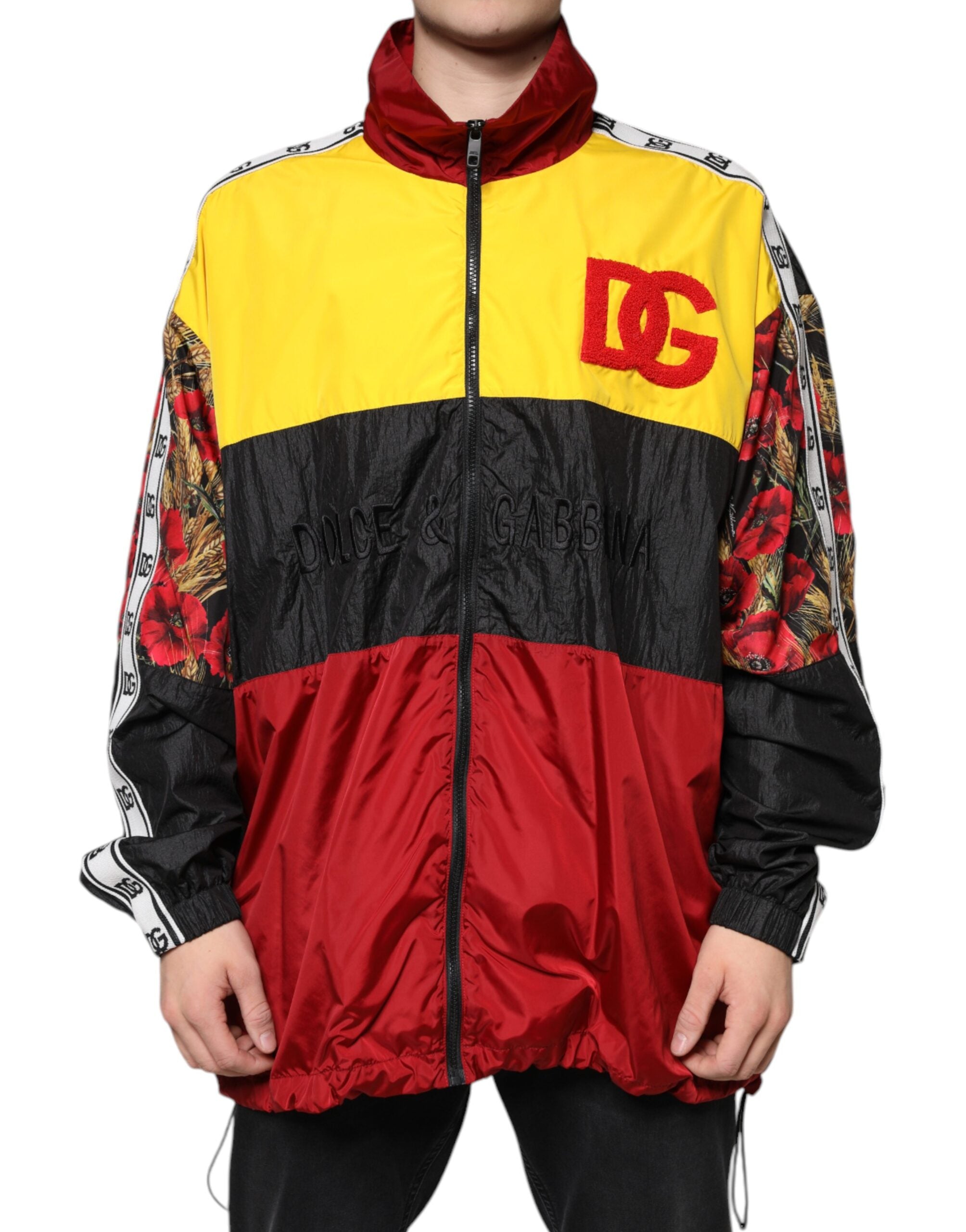 Dolce & Gabbana Multicolor Patchwork Men Full Zip Sweater