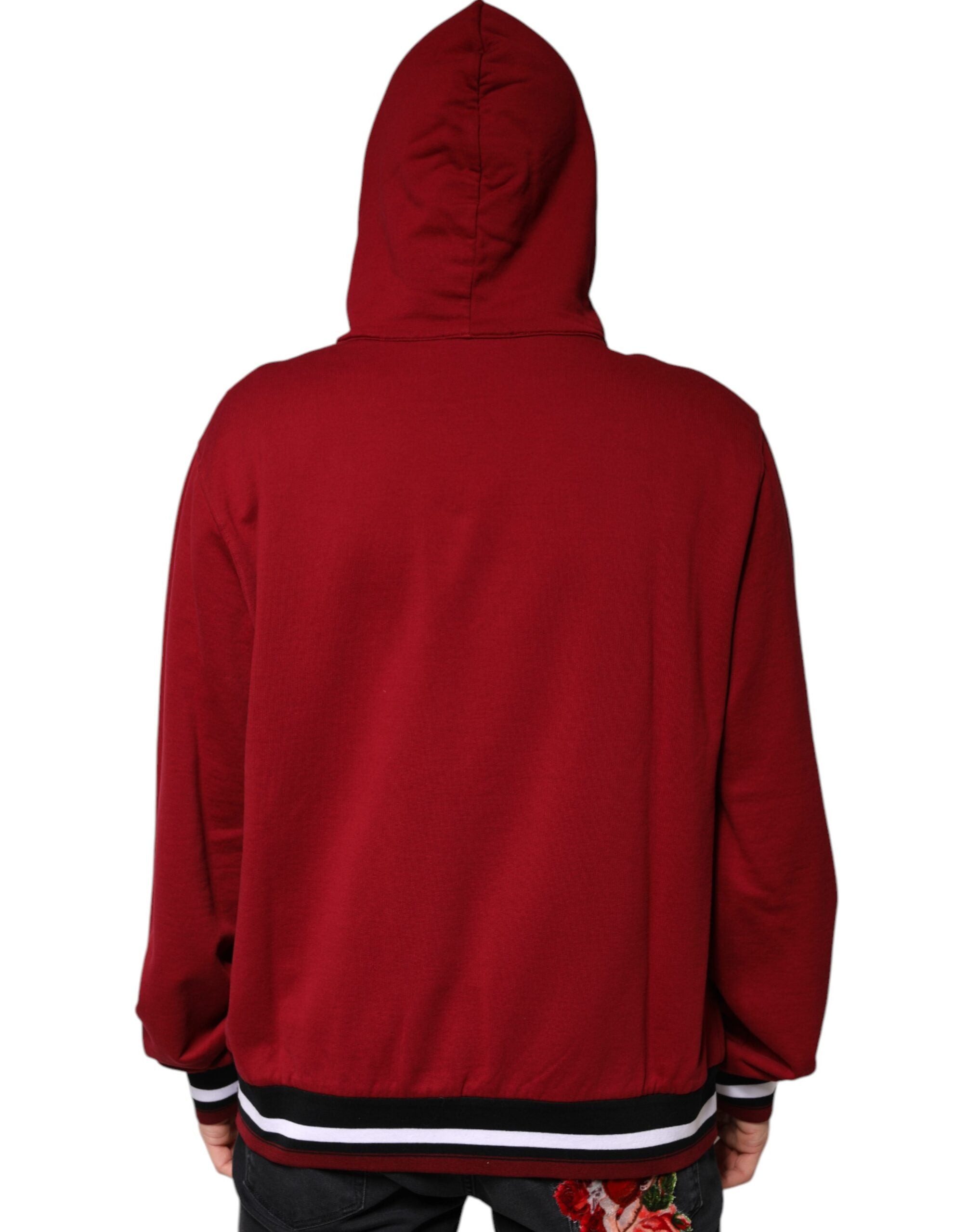 Dolce & Gabbana Red Logo Print Hooded Sweatshirt Sweater