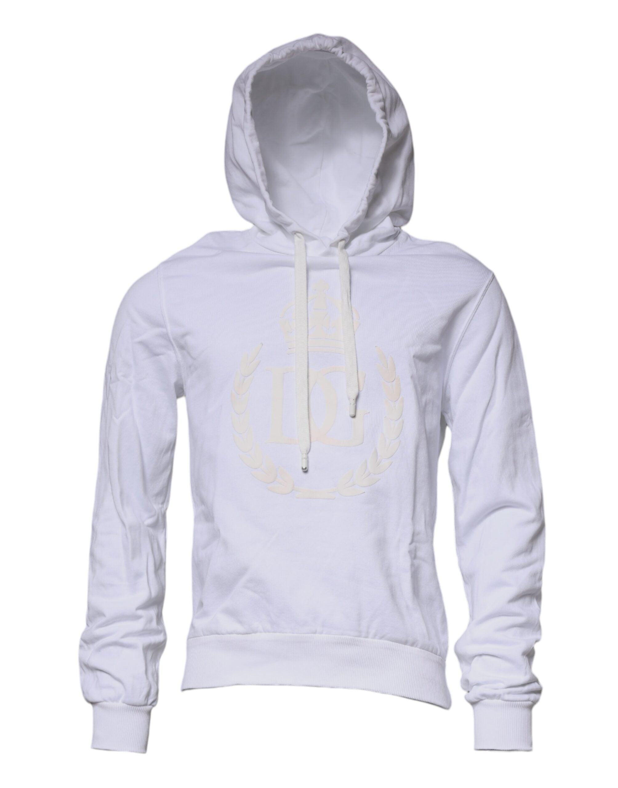 Dolce & Gabbana White Logo Hooded Pullover Sweatshirt Sweater