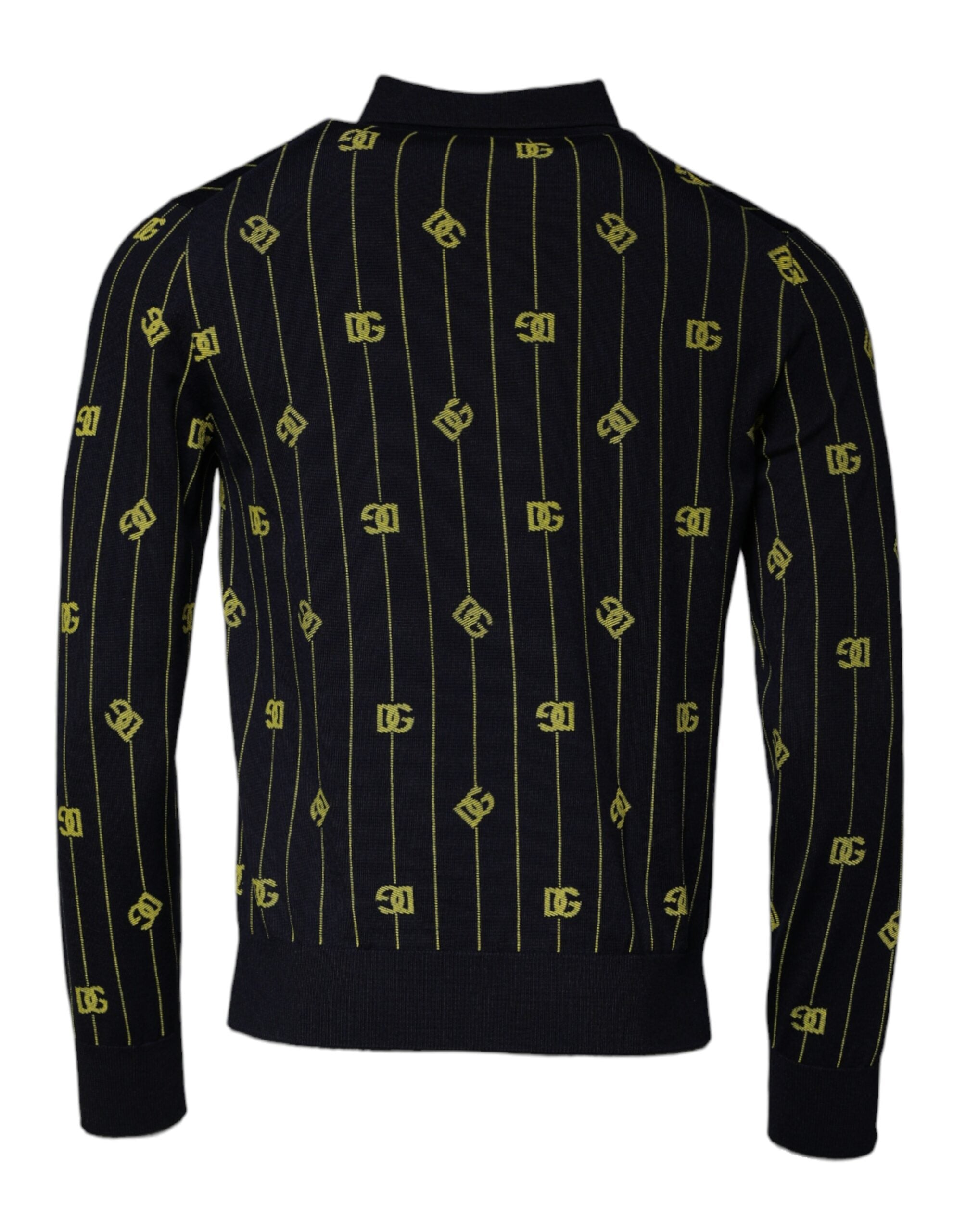 Dolce & Gabbana Black Monogram Mock Neck Pullover Sweater