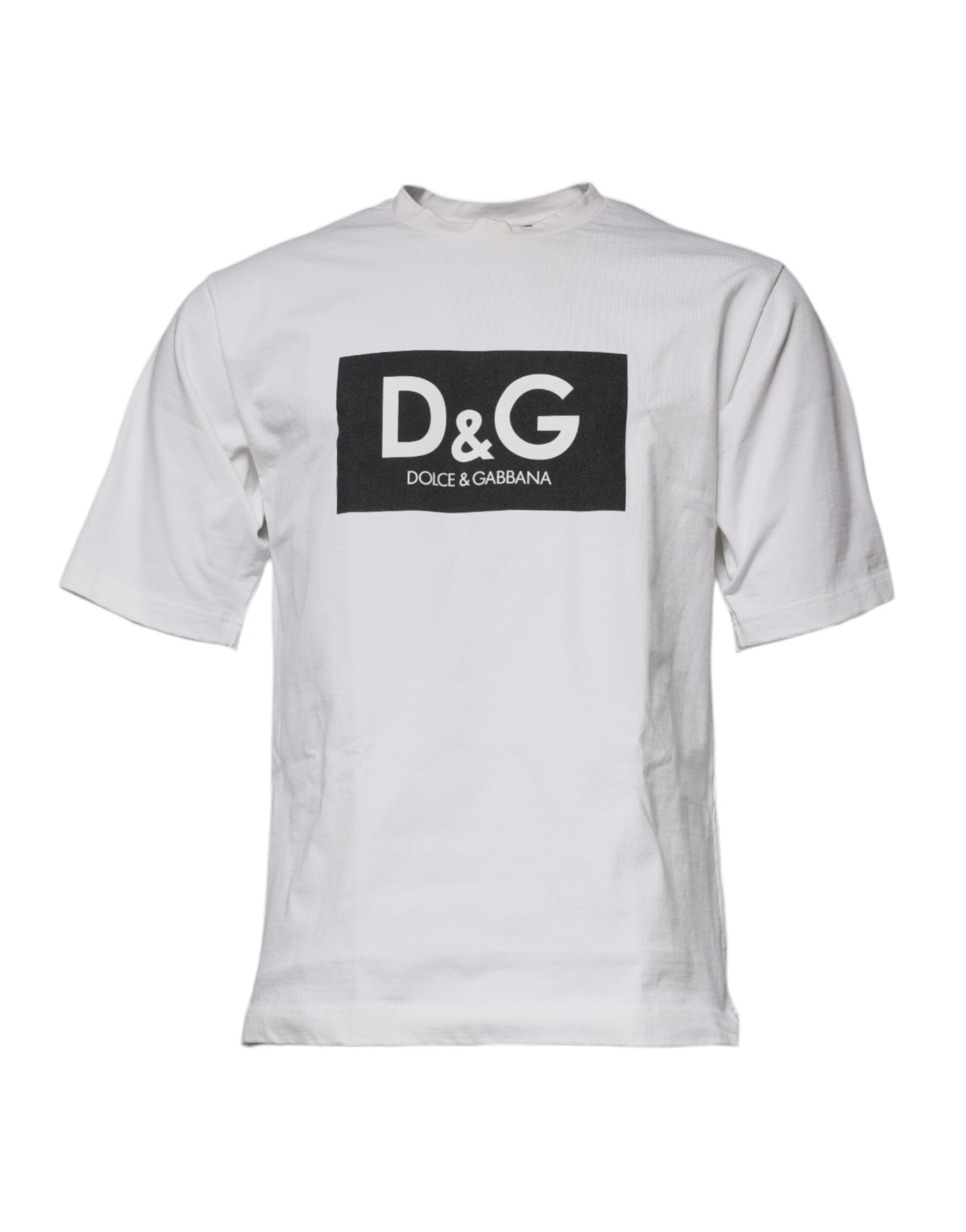 Dolce & Gabbana White DG Logo Crew Neck Short Sleeves T-shirt