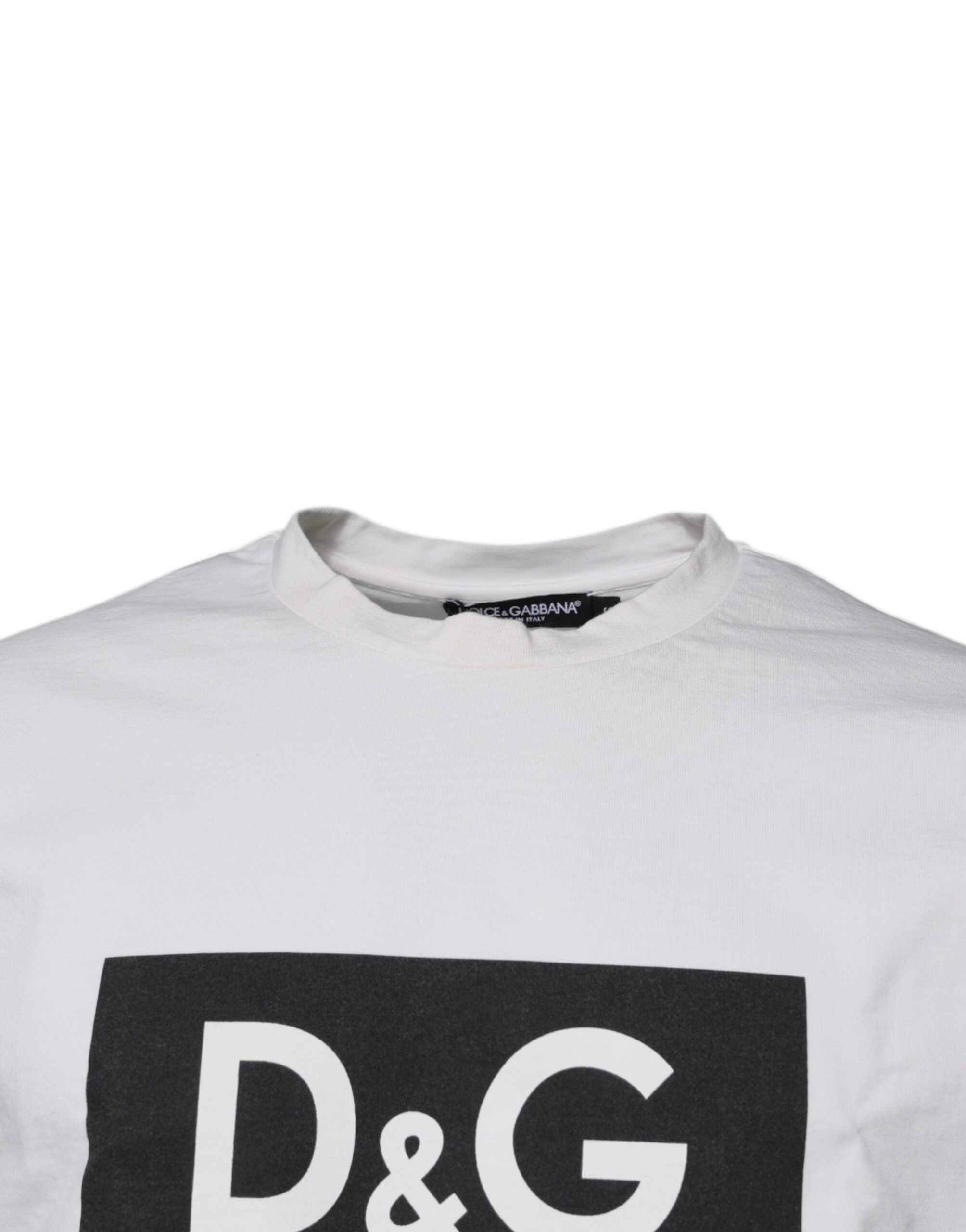 Dolce & Gabbana White DG Logo Crew Neck Short Sleeves T-shirt