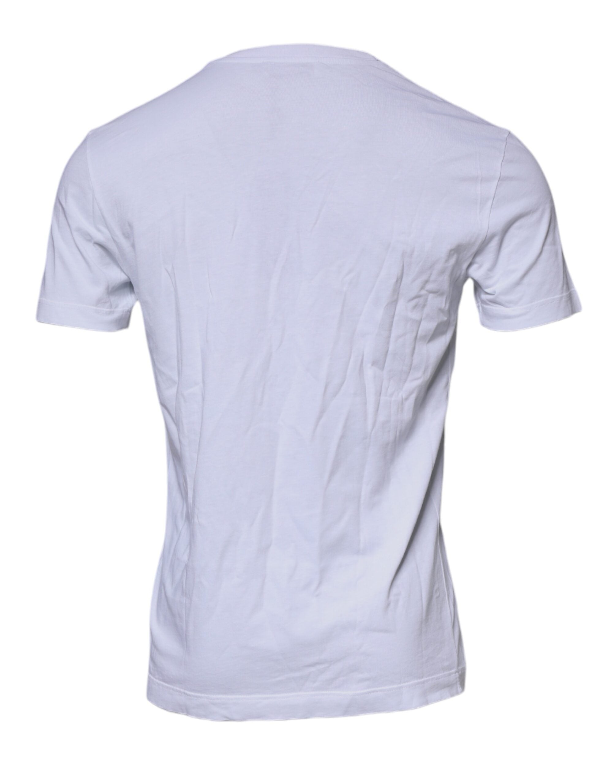 Dolce & Gabbana White DG Logo Cotton Crew Neck T-shirt