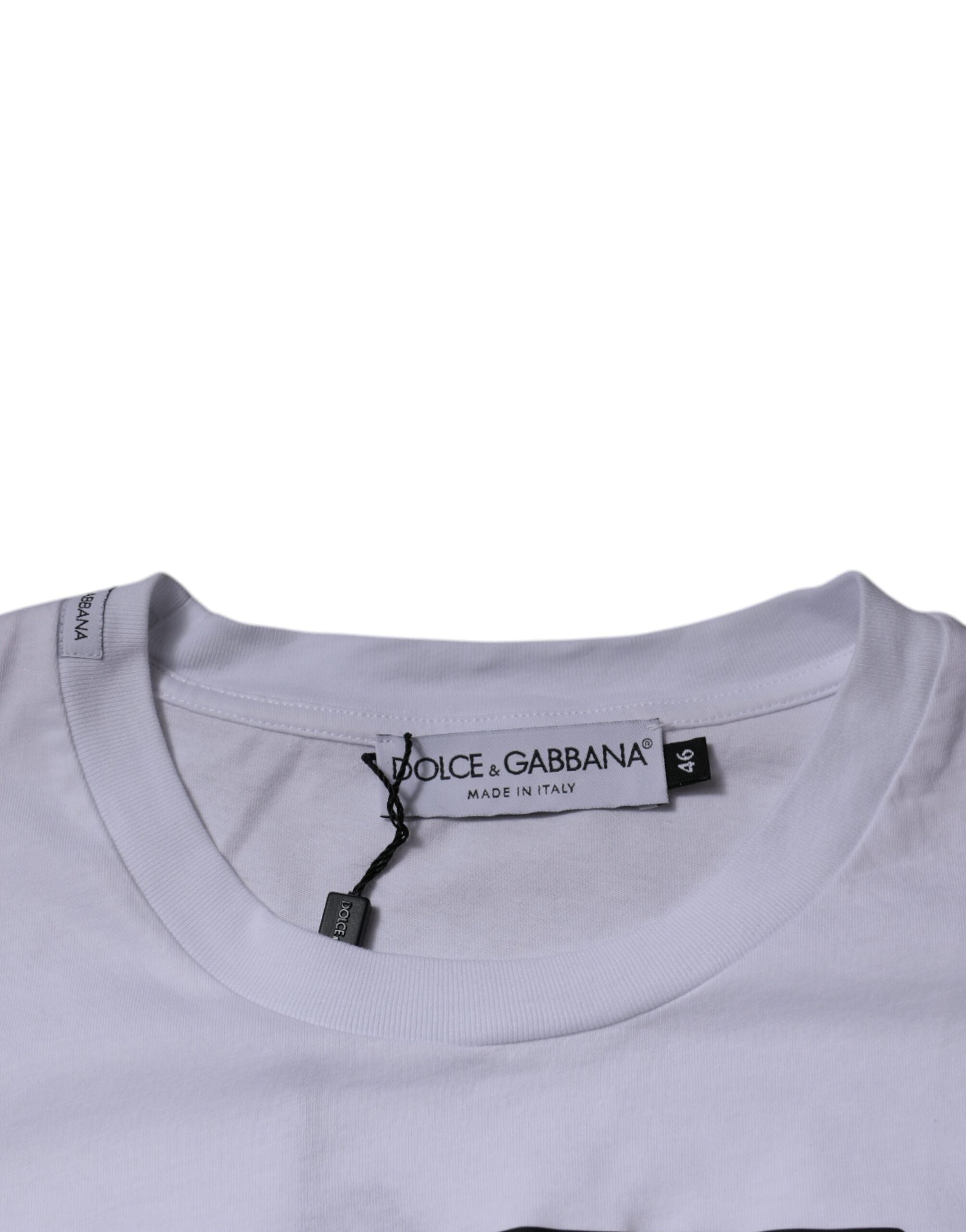 Dolce & Gabbana White DG Logo Cotton Crew Neck T-shirt