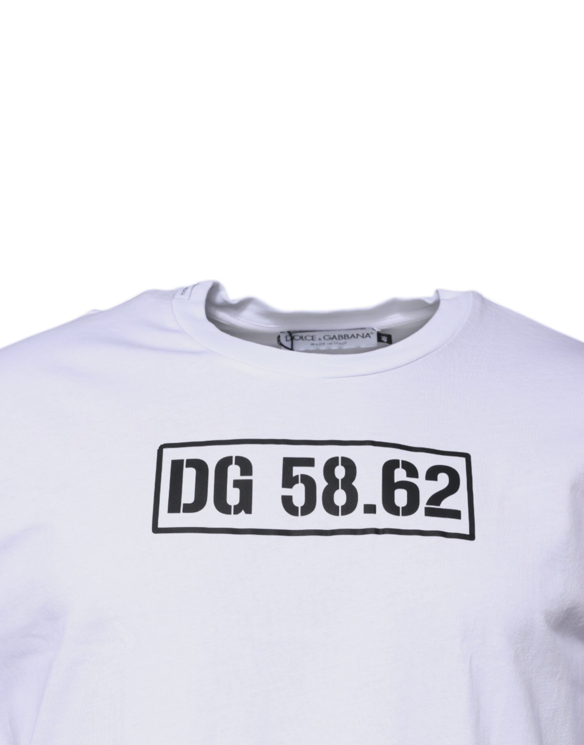 Dolce & Gabbana White DG Logo Cotton Crew Neck T-shirt