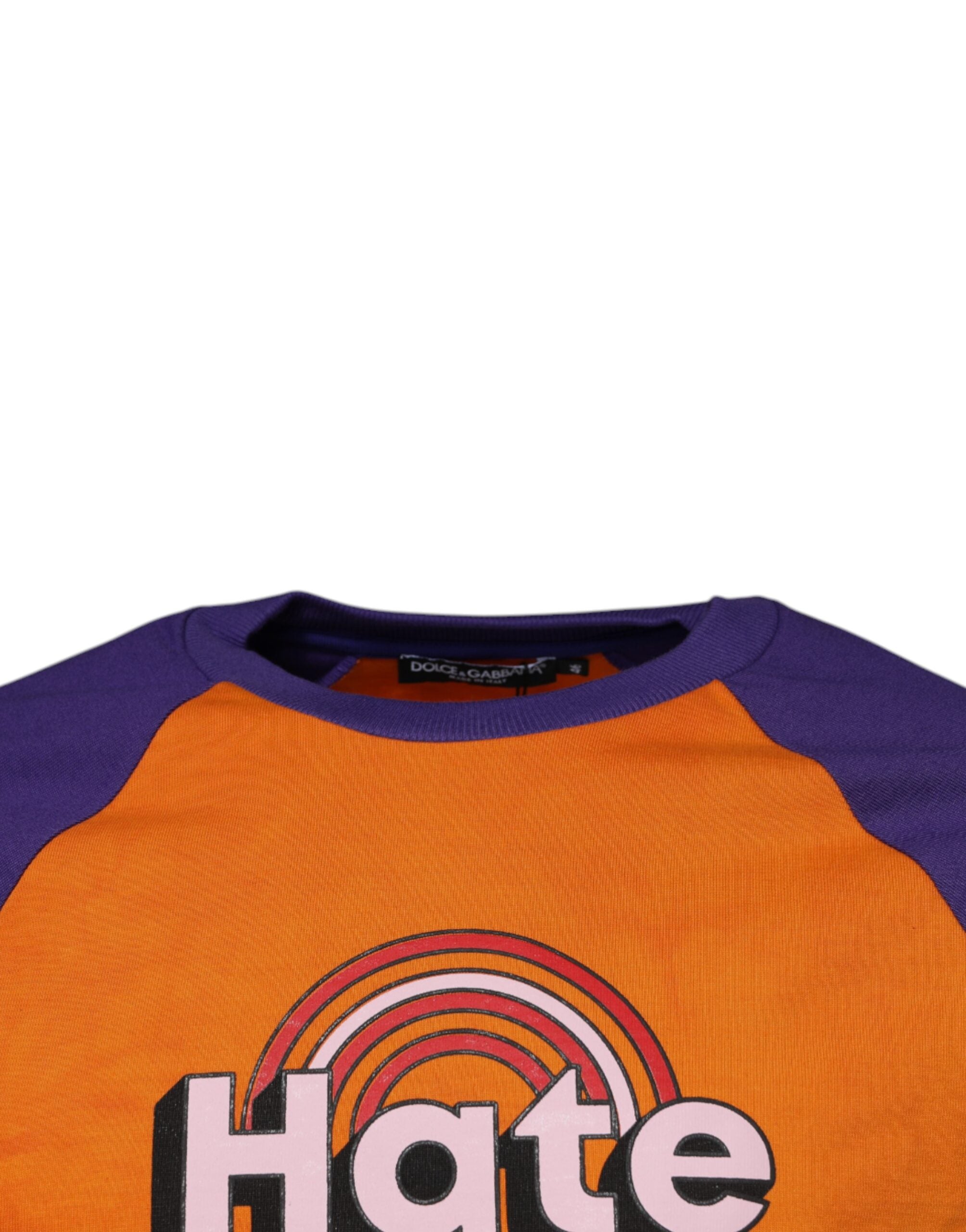 Dolce & Gabbana Orange Purple Graphic Print Short Sleeves T-shirt