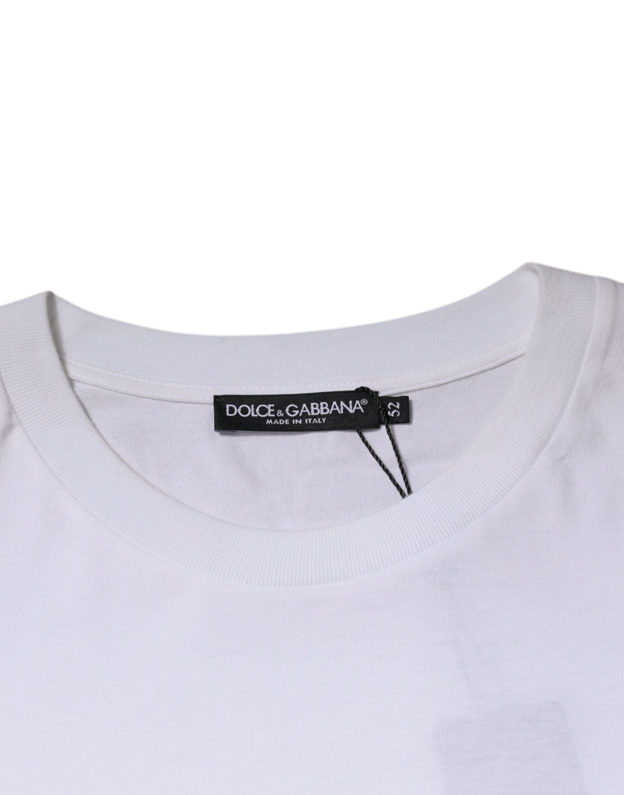 Dolce & Gabbana White DG Milano Cotton Crew Neck T-shirt