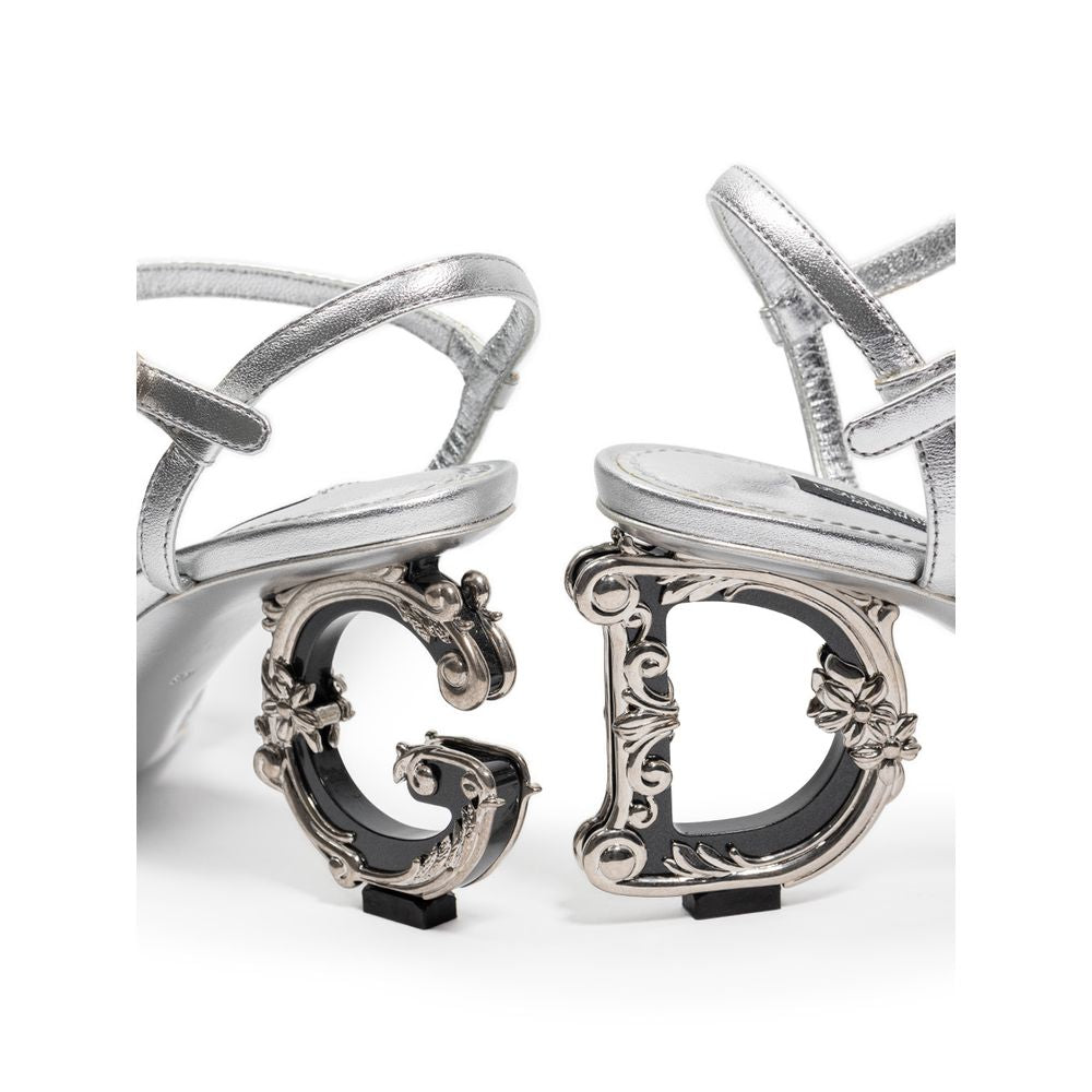 Dolce & Gabbana Silver Leather Sandal