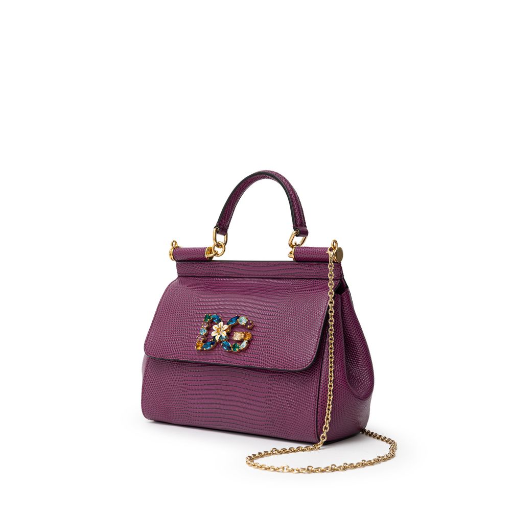 Dolce & Gabbana Purple Leather Handbag