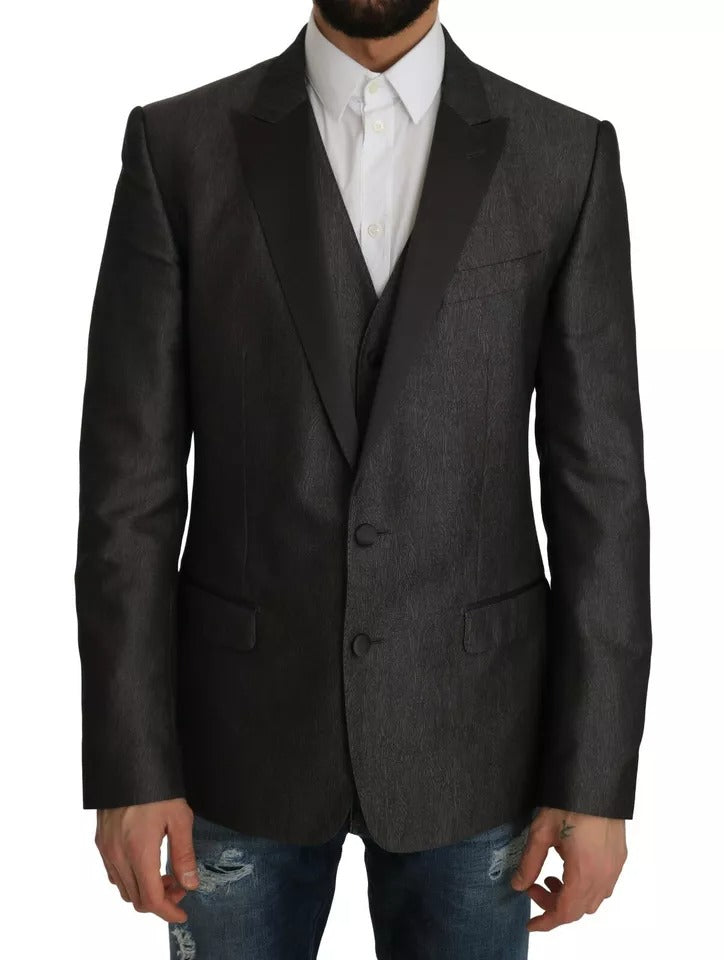 Dolce & Gabbana Gray MARTINI 2 Piece Vest Coat Blazer