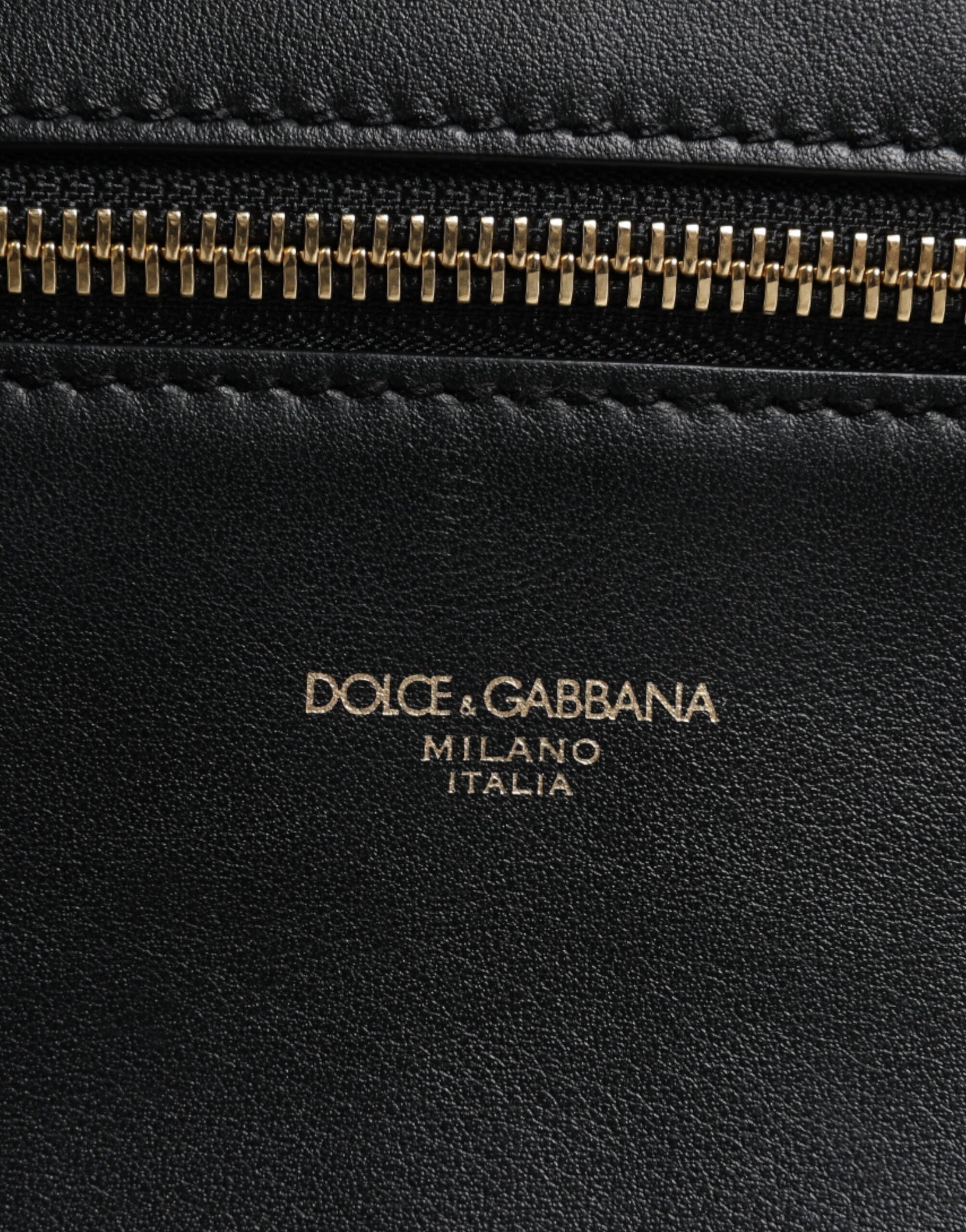 Dolce & Gabbana Black Calfskin Leather Gothic Messenger Bag