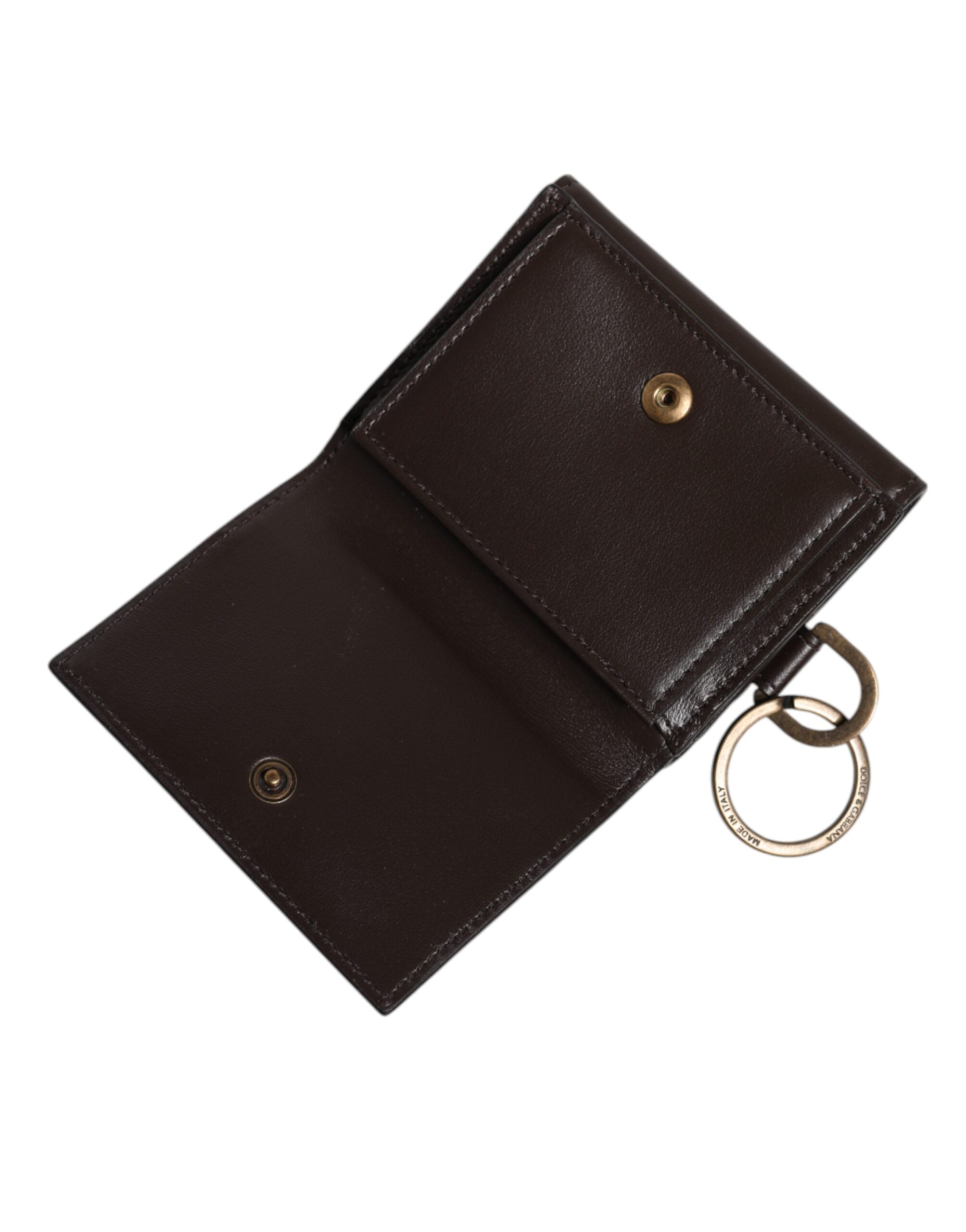 Dolce & Gabbana Black Exotic Leather Trifold Crossbody Sling Wallet