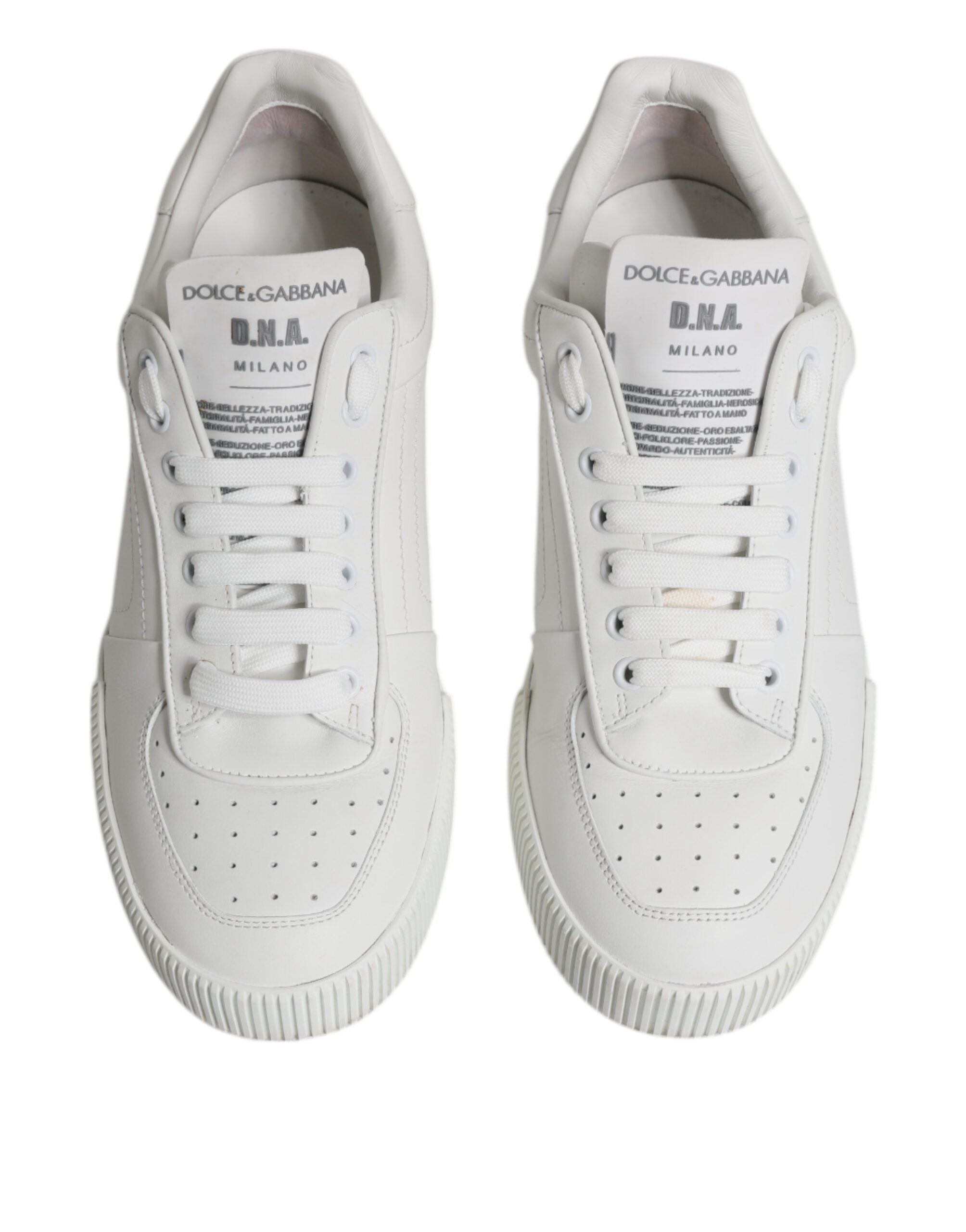 Dolce & Gabbana White Miami Leather Low Top Sneakers Shoes