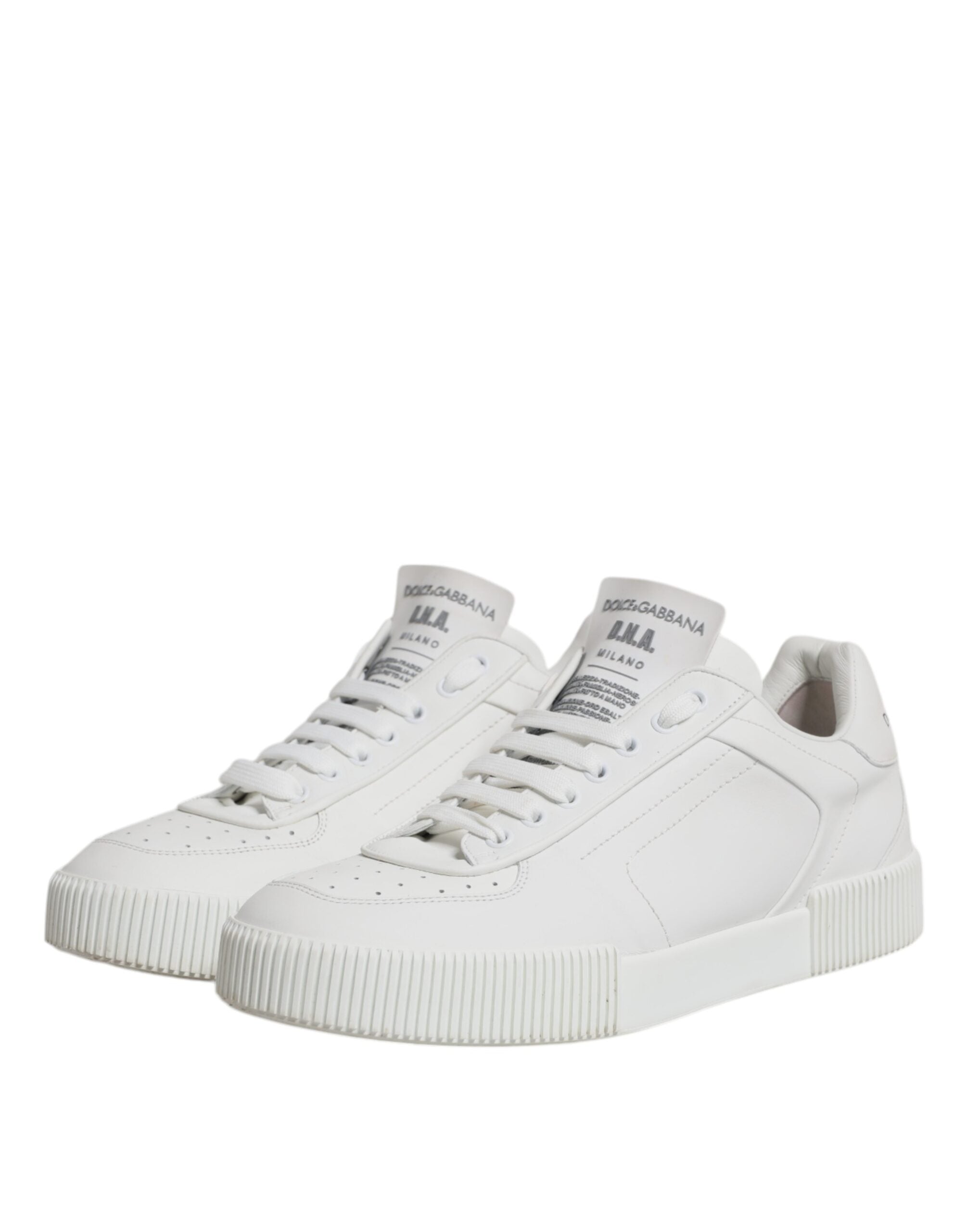 Dolce & Gabbana White Miami Leather Low Top Sneakers Shoes