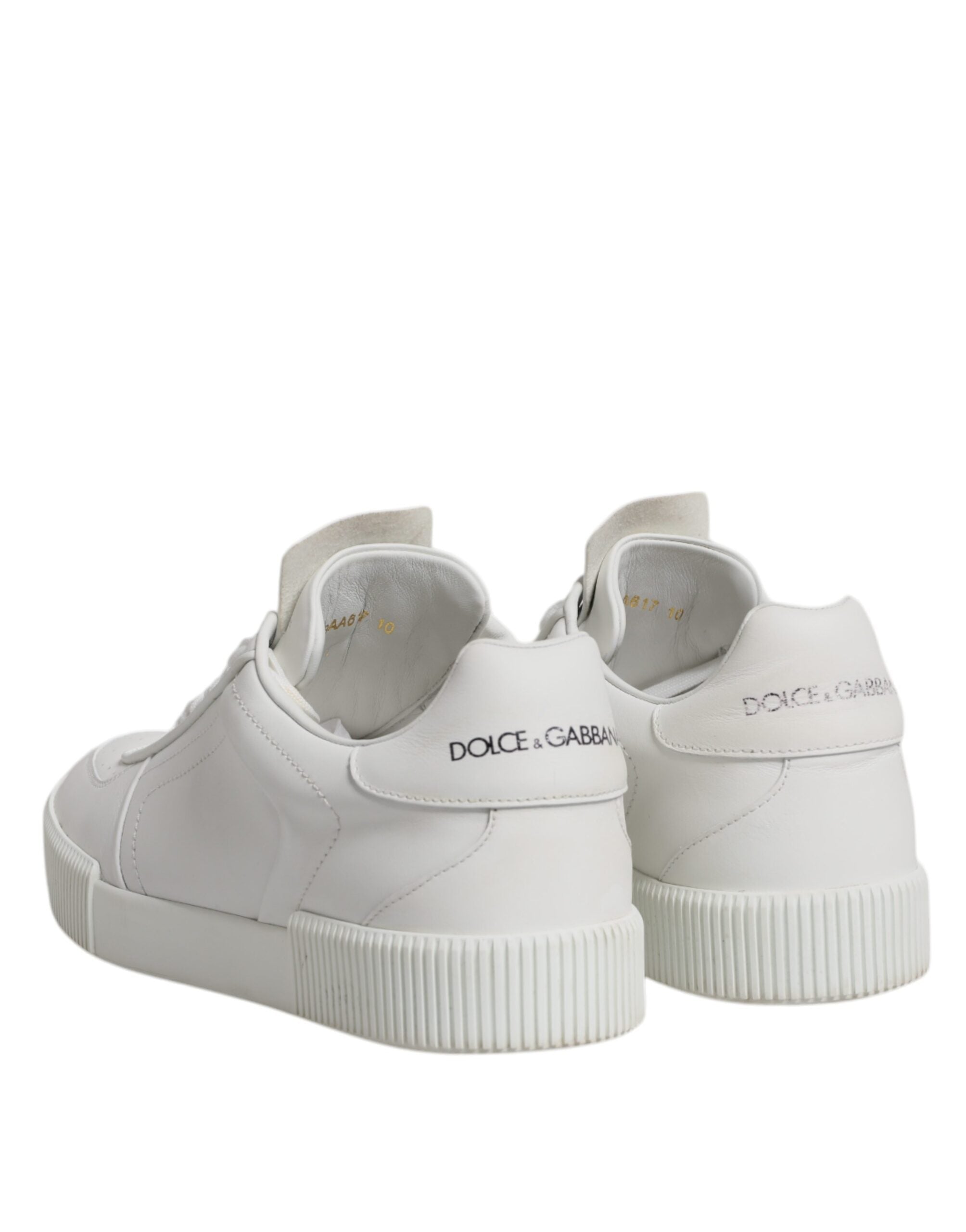 Dolce & Gabbana White Miami Leather Low Top Sneakers Shoes