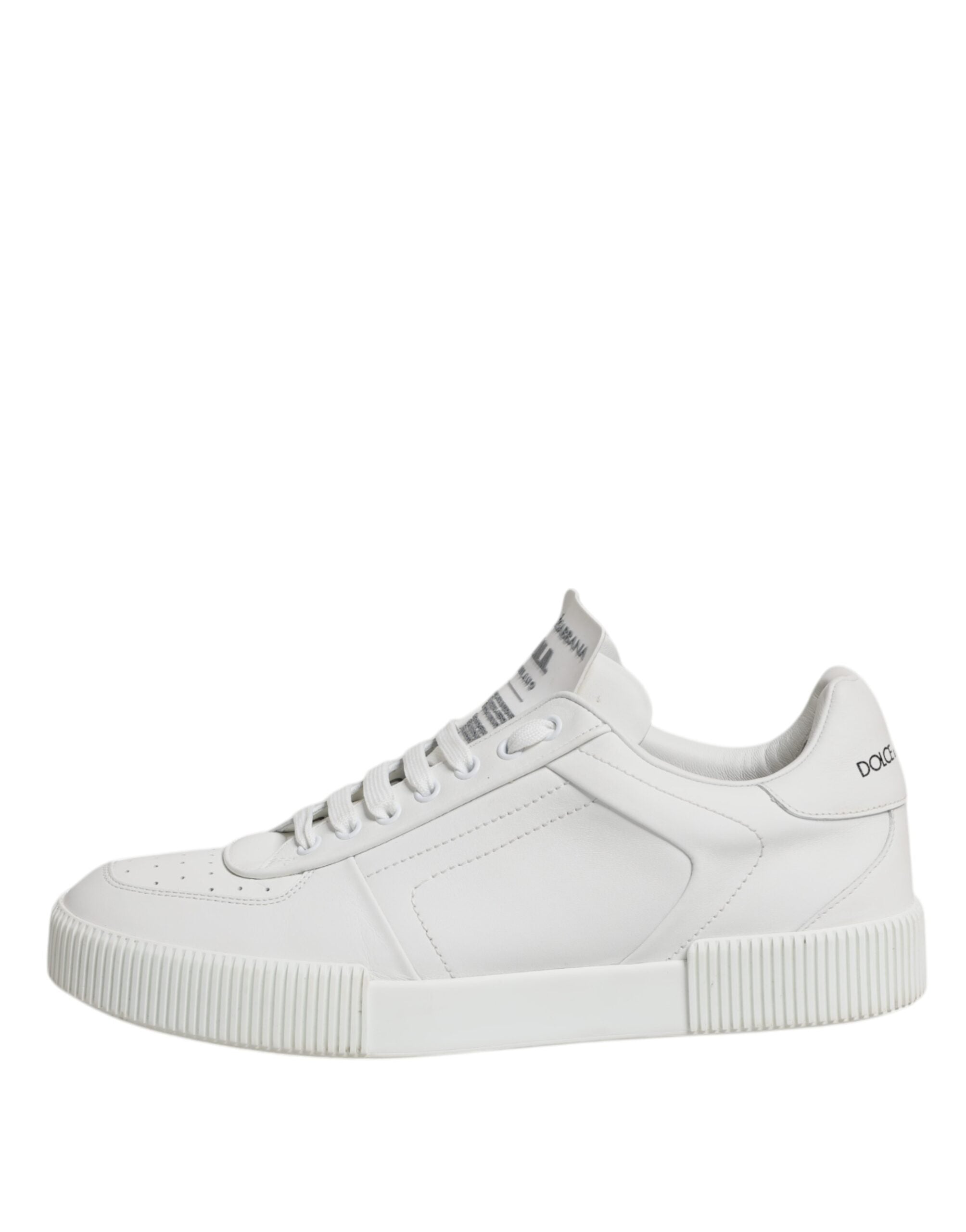 Dolce & Gabbana White Miami Leather Low Top Sneakers Shoes