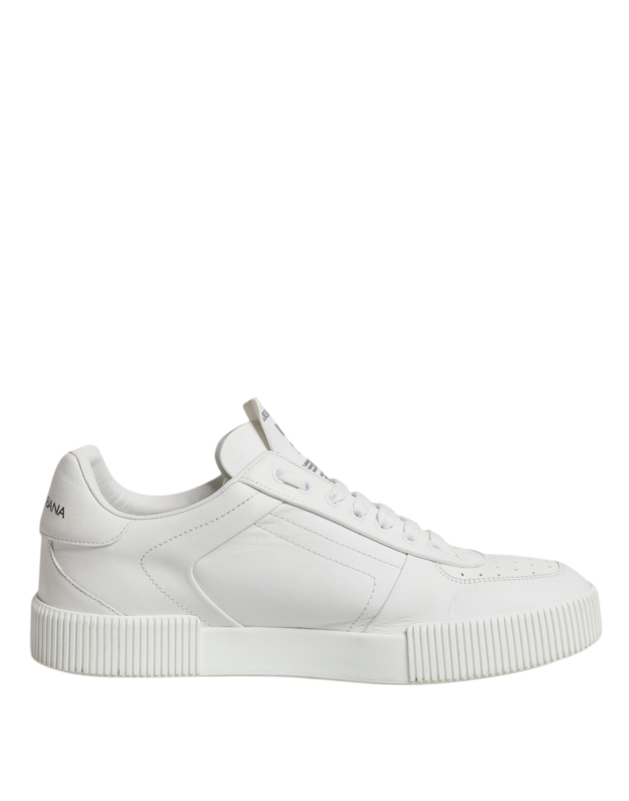 Dolce & Gabbana White Miami Leather Low Top Sneakers Shoes