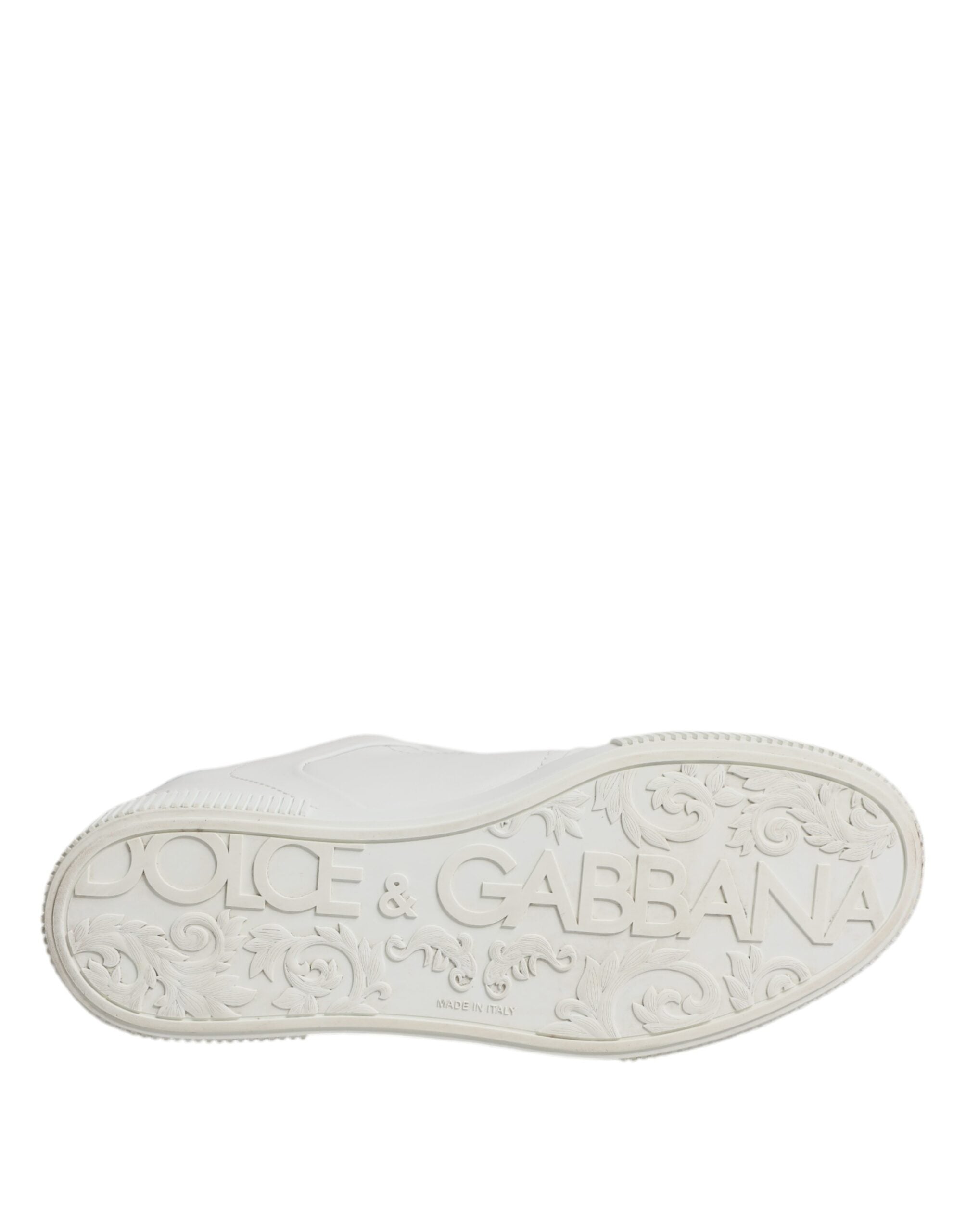 Dolce & Gabbana White Miami Leather Low Top Sneakers Shoes