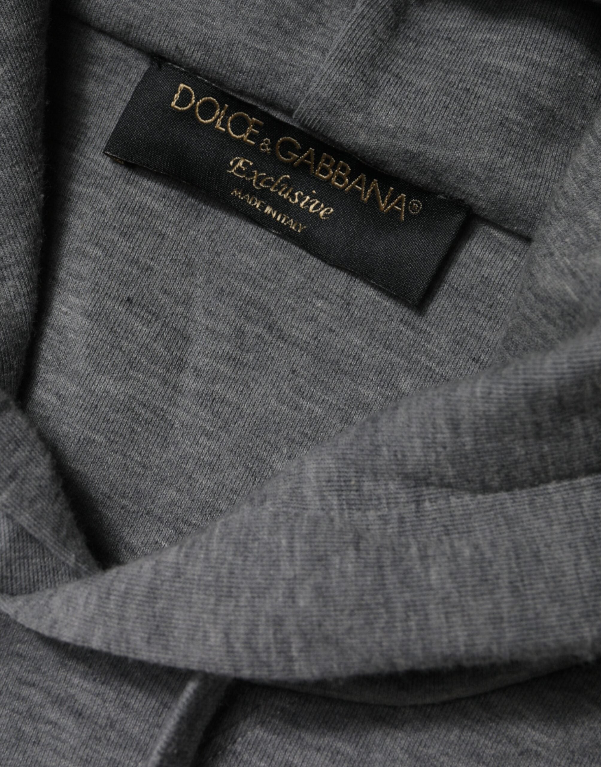 Dolce & Gabbana Gray Cotton Hooded Men Sweatshirt Sweater