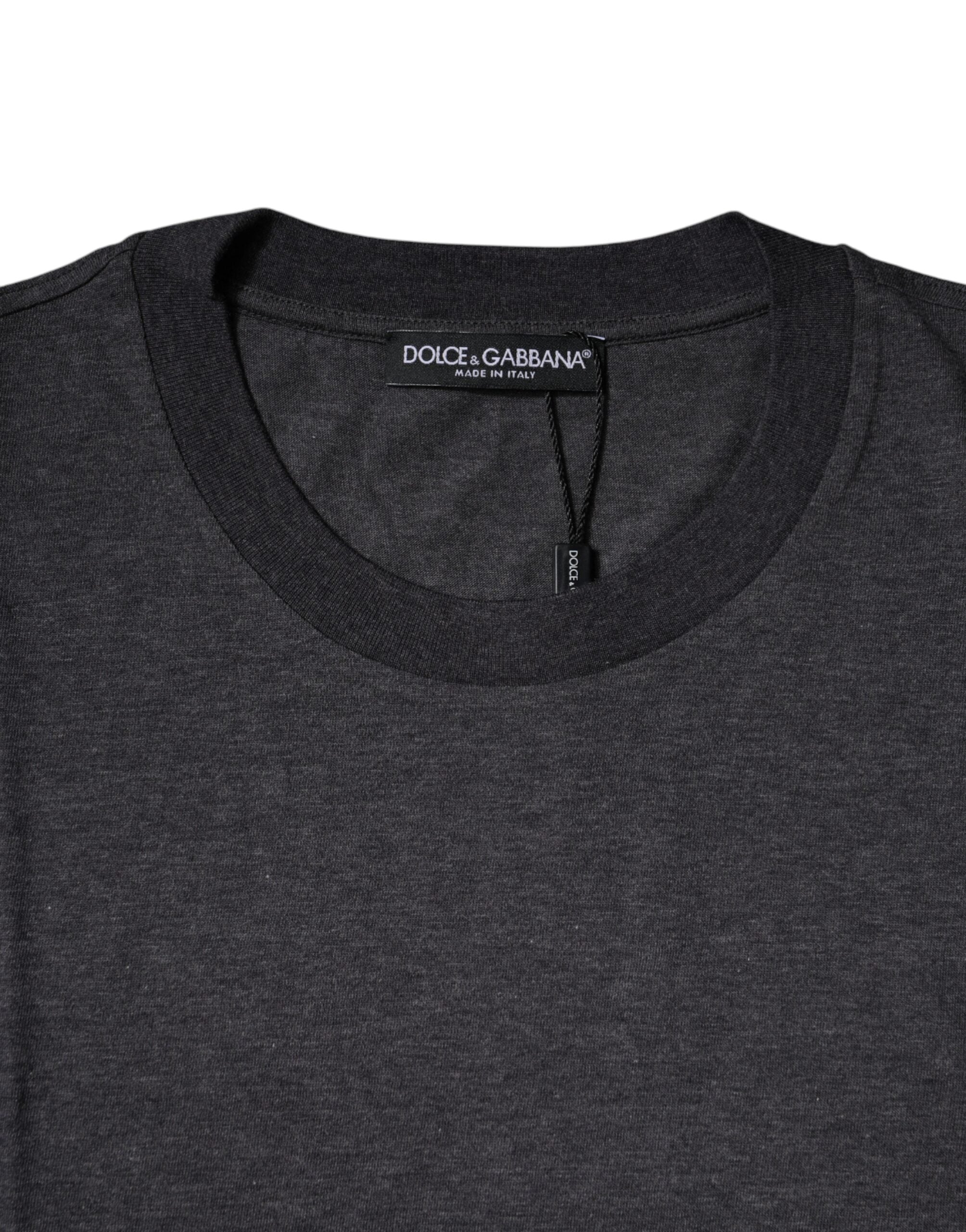 Dolce & Gabbana Dark Gray Crew Neck Short Sleeves T-shirt