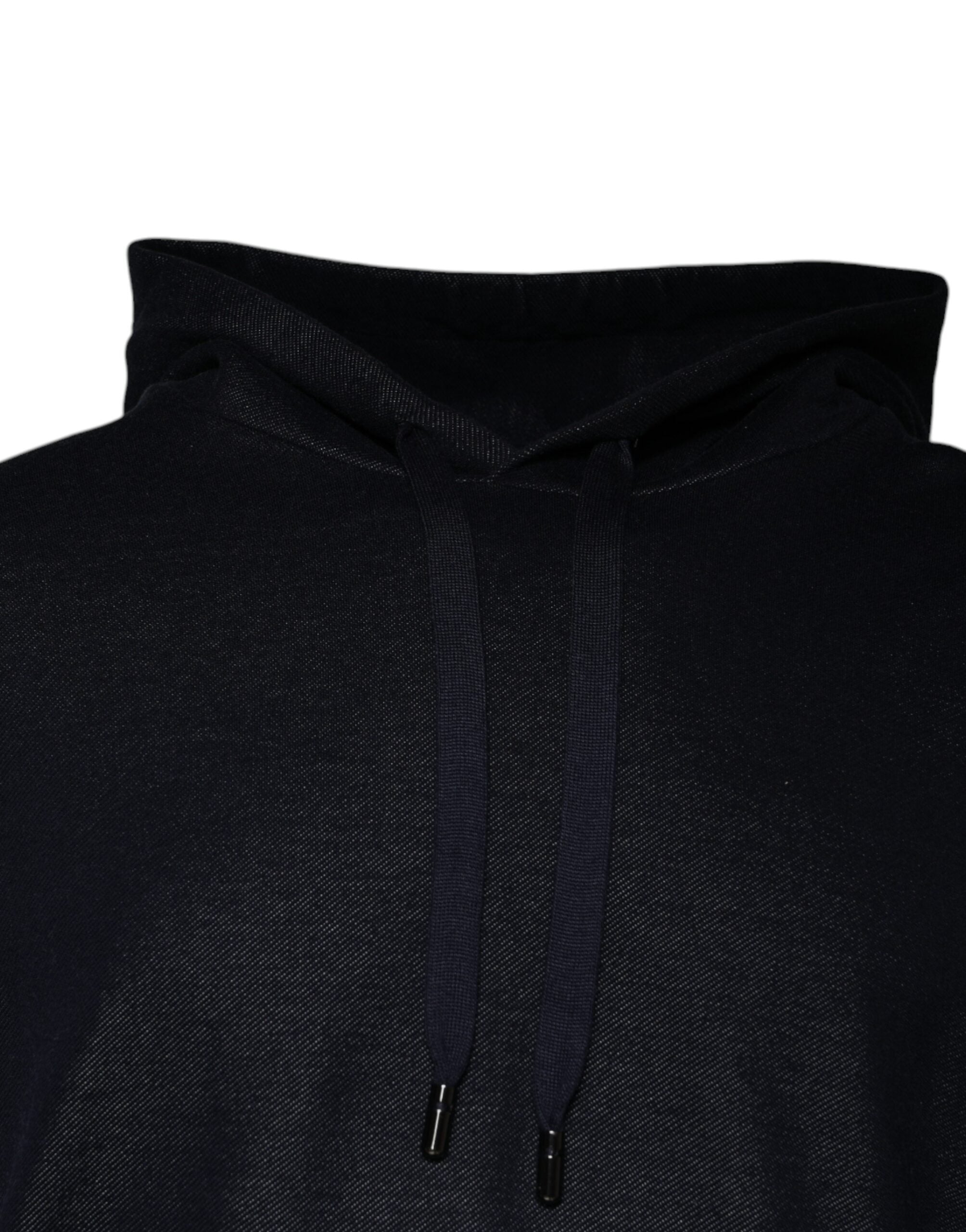 Dolce & Gabbana Black Cotton Hooded Men Sweatshirt Sweater