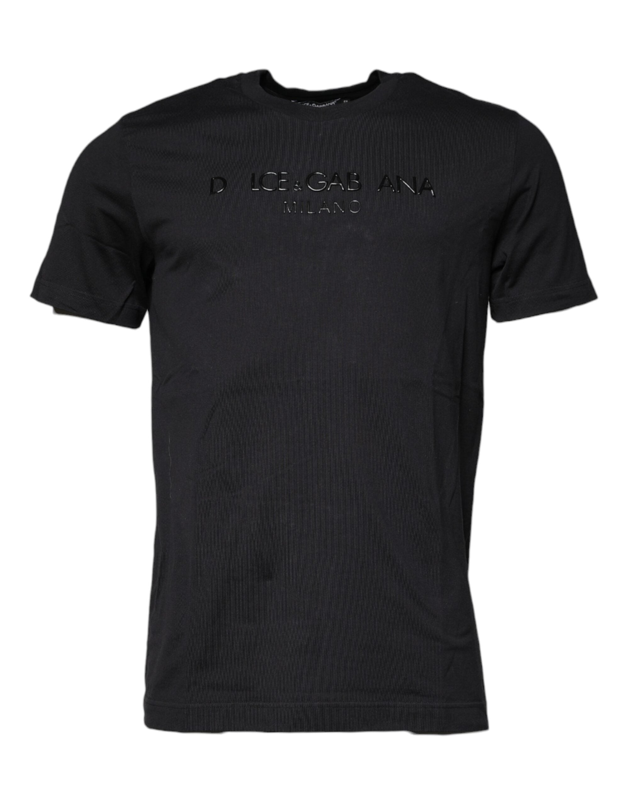 Dolce & Gabbana Black Logo Cotton Crew Neck T-shirt