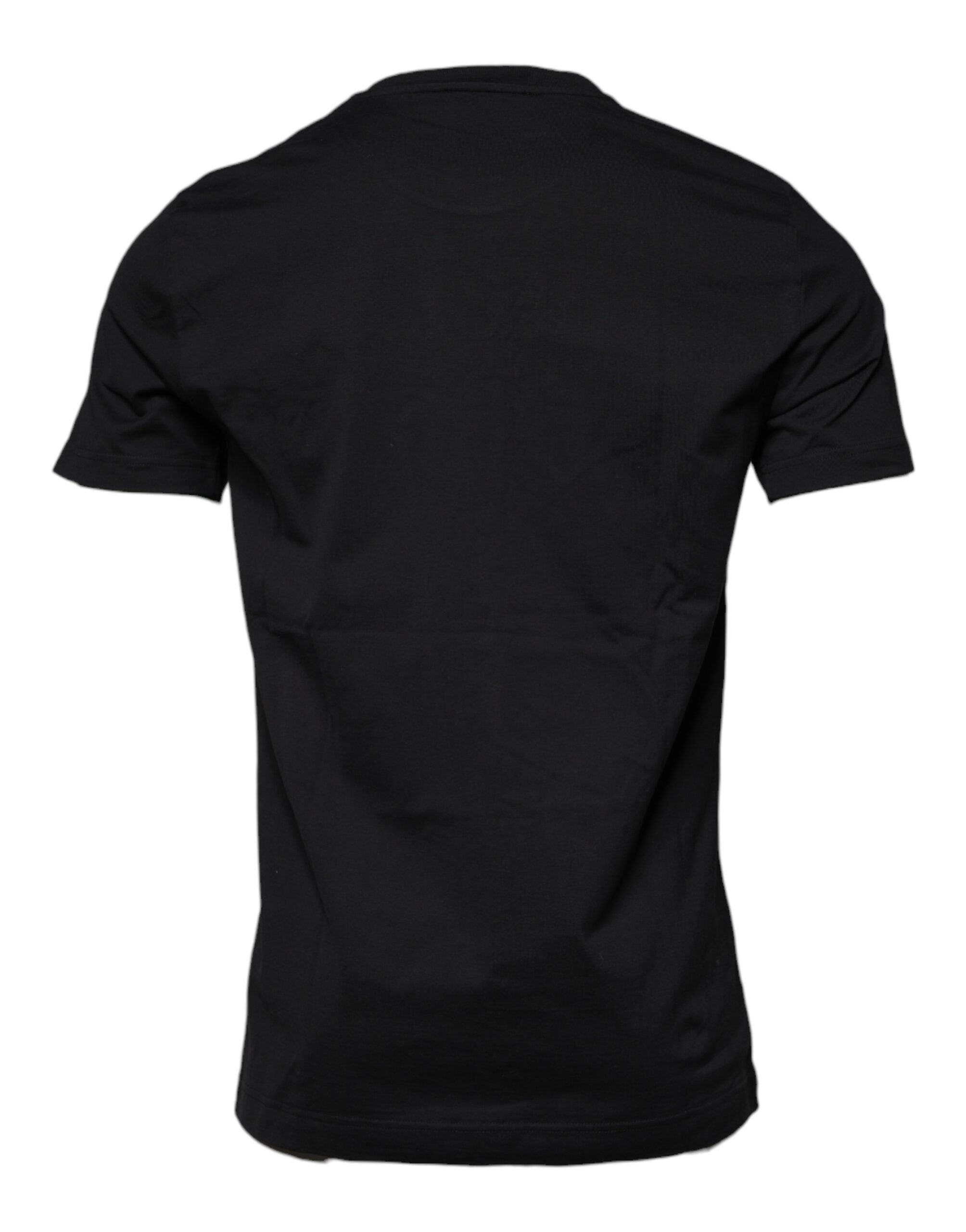 Dolce & Gabbana Black Logo Cotton Crew Neck T-shirt